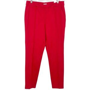 Nicole Miller New York Size Large L Stretch Red Mid-Rise Slim Leg Pants NWT New
